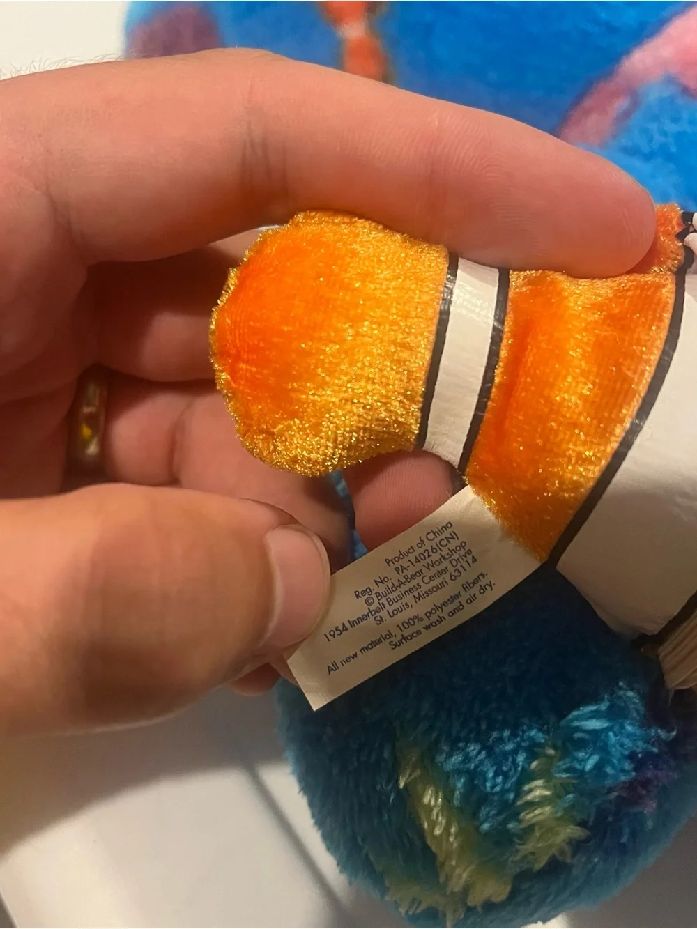 Retired Build a Bear Under the Deep Blue Sea 2012 Plush Bear w Nemo Clown Fish